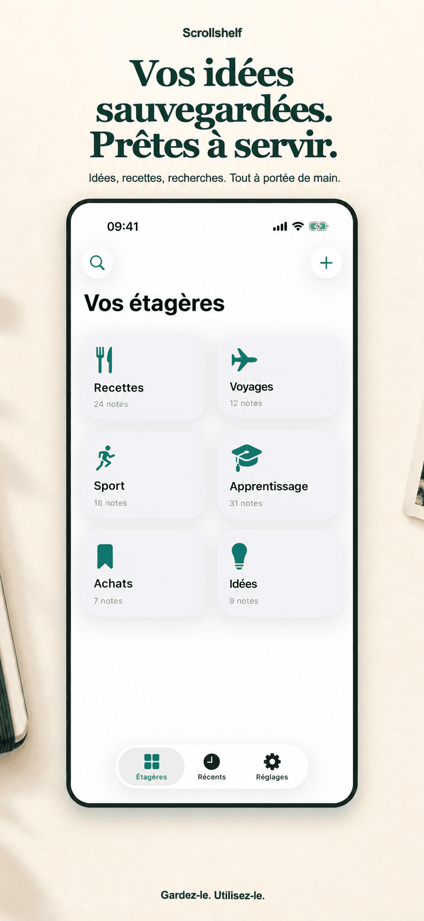 Vos idées enregistrées